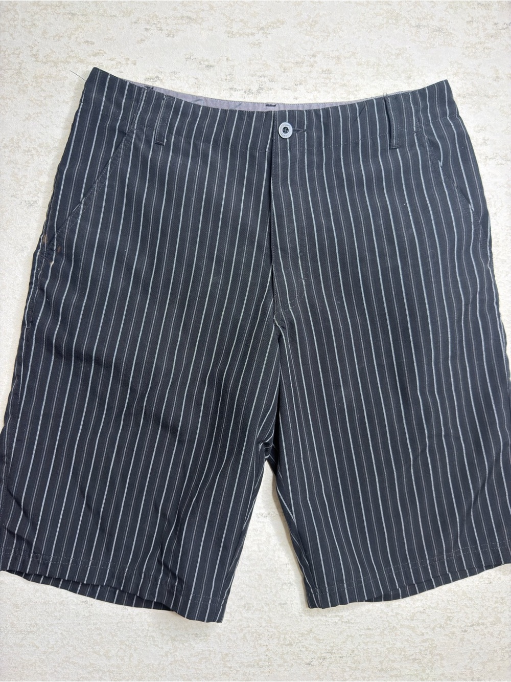 Vurt-Black Pinstripe Shorts-Size 34